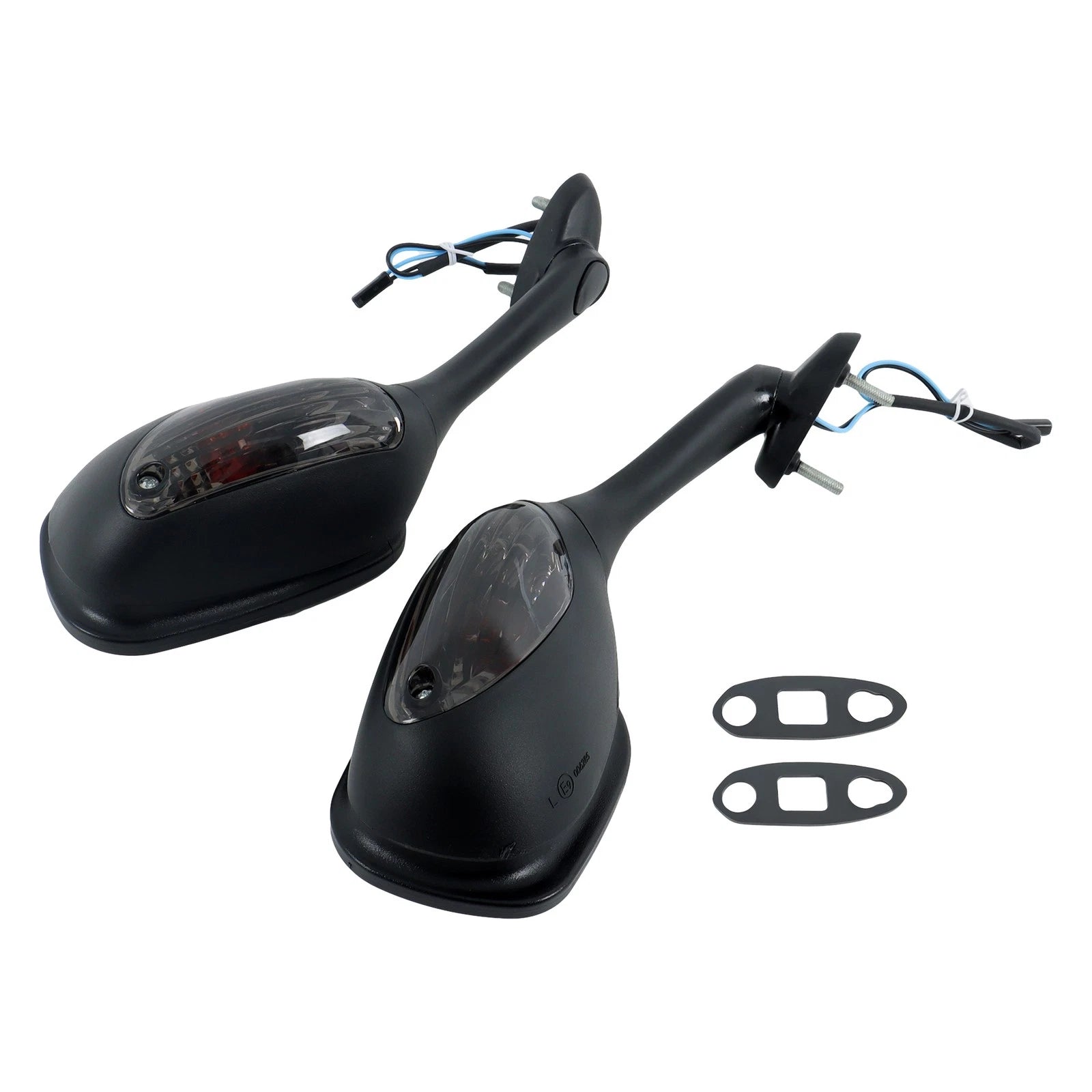 Black Mirrors with Smoke Turn Signals for Suzuki GSXR 600 750 1000 (2005–2015)