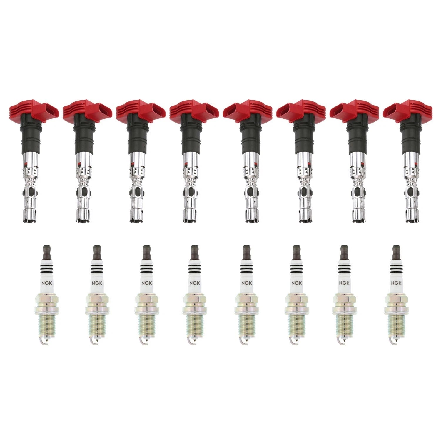 Set of 8 Ignition Coils & NGK Iridium IX Spark Plugs for Audi Volkswagen (4.2L)