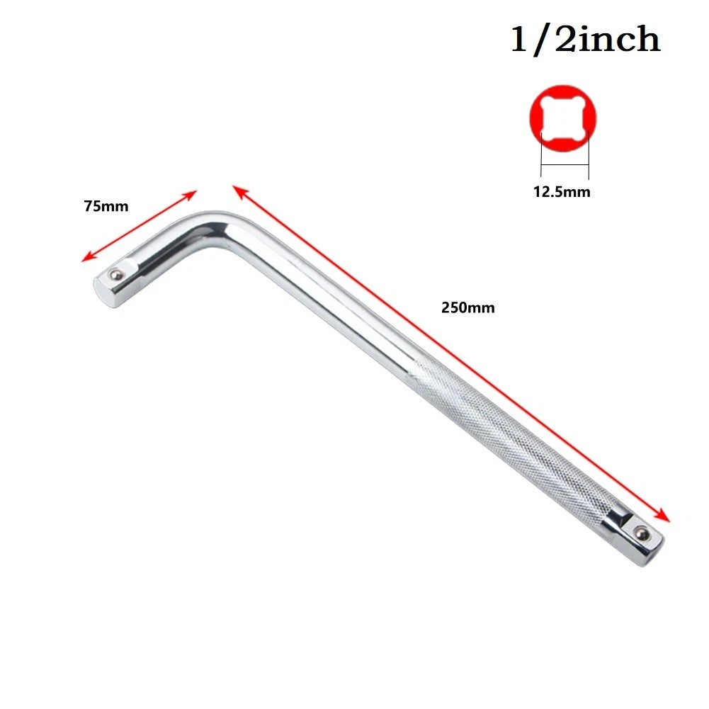 L Type Bent Bar Socket Wrench Set of 3 - 1/2", 1/4", 3/8" Chrome Vanadium