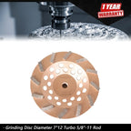 Set of 12 Turbo Grinding Wheels for Concrete and Masonry (7")