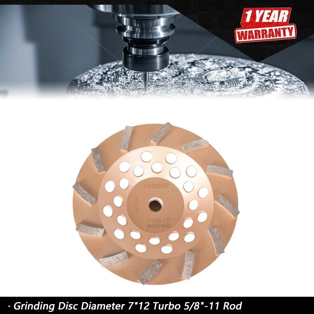 Set of 12 Turbo Grinding Wheels for Concrete and Masonry (7")