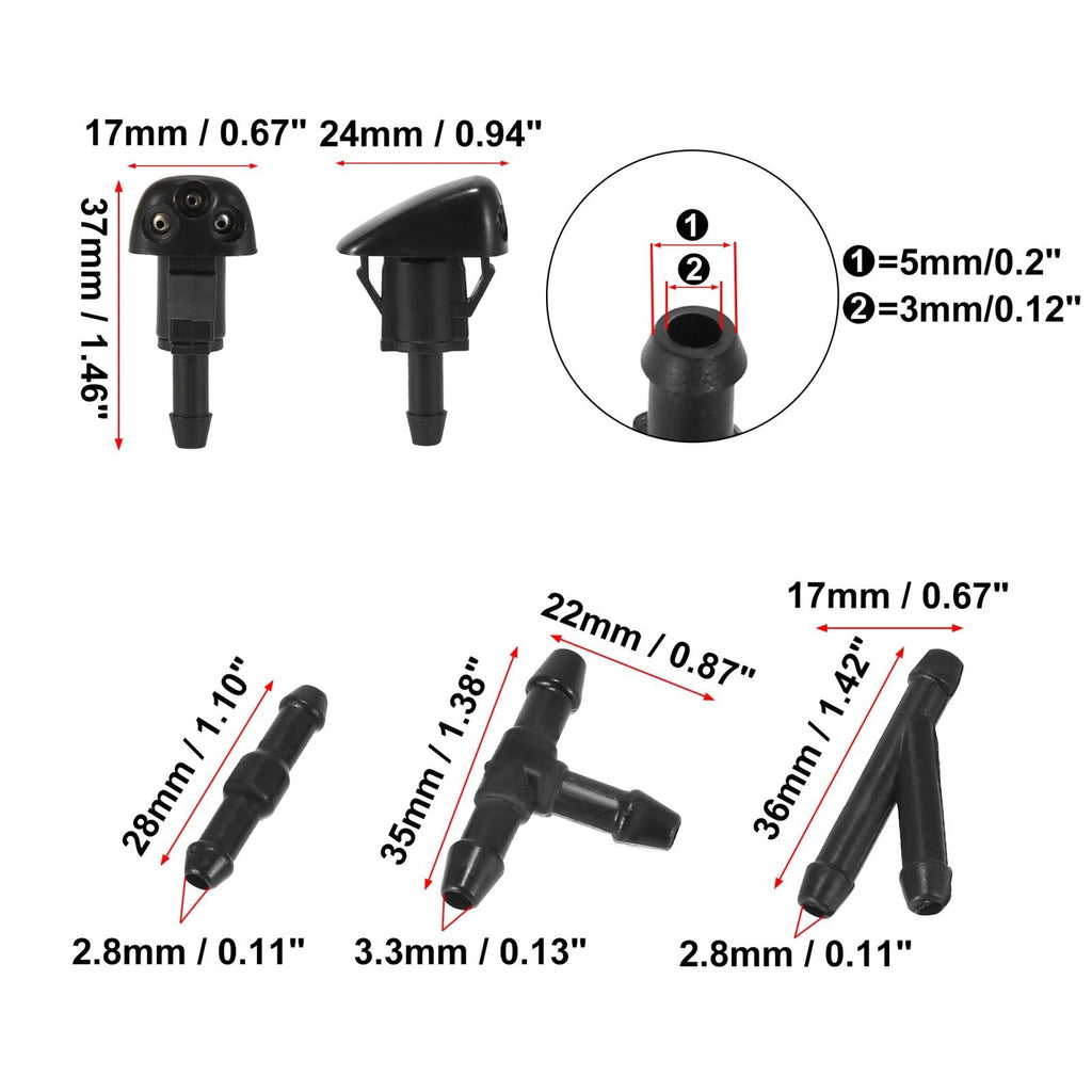 Front Windshield Washer Nozzles Kit for Hyundai Sonata (2002–2005) 98630YY000