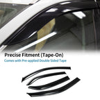 Set of 4 Window Deflectors for Toyota Yaris Sedan (2007) - Black Vent Visor