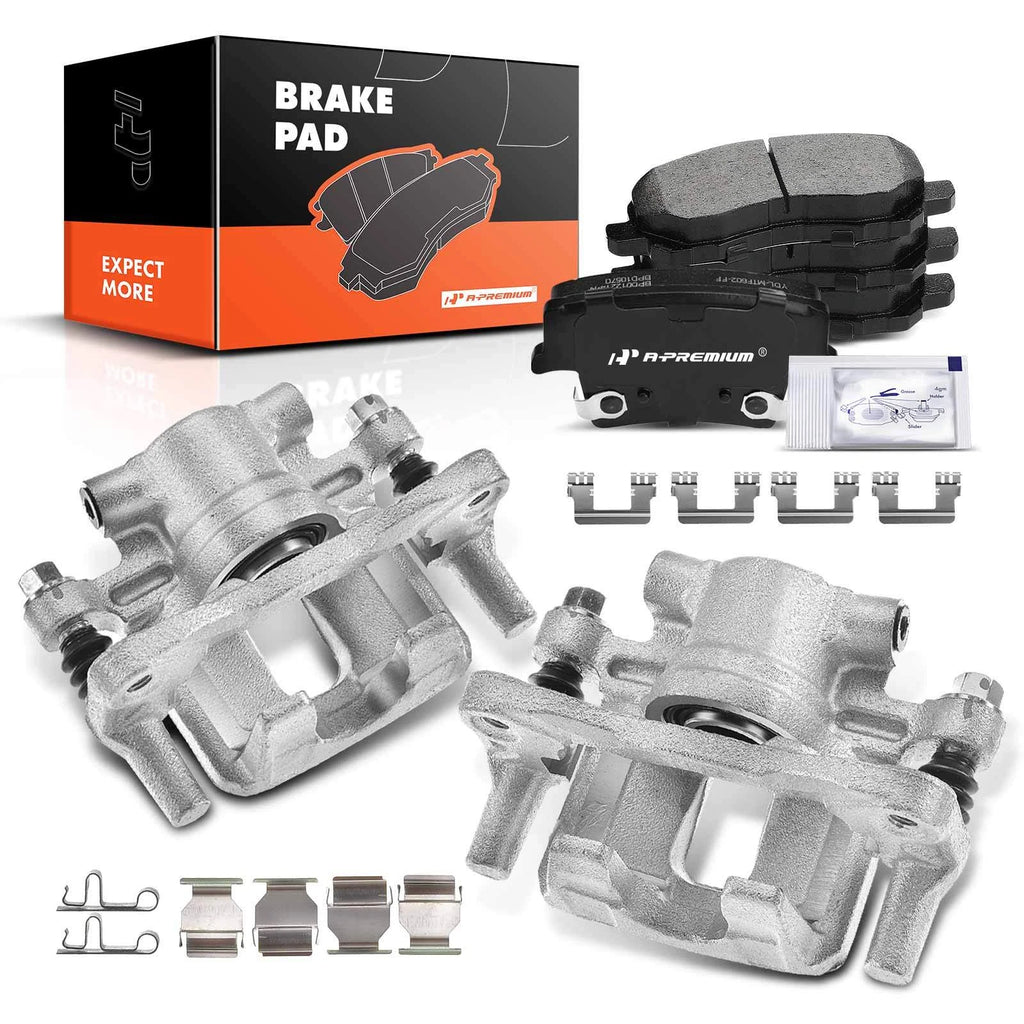 Pair Rear Brake Calipers & Ceramic Brake Pads for Dodge Avenger (2008–2014)