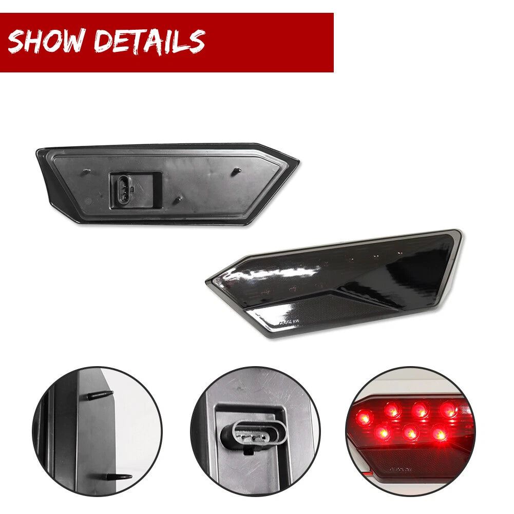Set of 2 Smoke Lens Tail Lights for Polaris RZR 1000 XP Turbo (2014–2019)