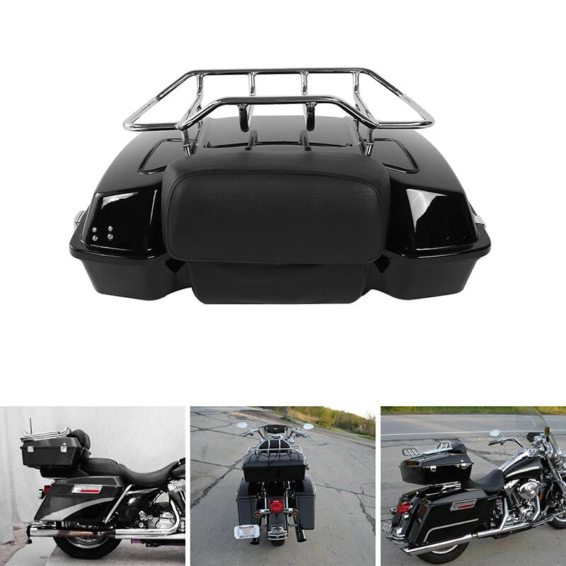 Razor Trunk Top Rack & Backrest for Harley Street Road Glide Tour (1997–2013)