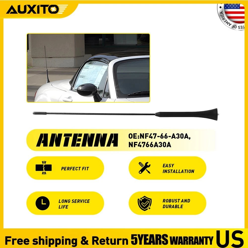 Short Black Antenna Mast for Mazda Miata (2006–2013)