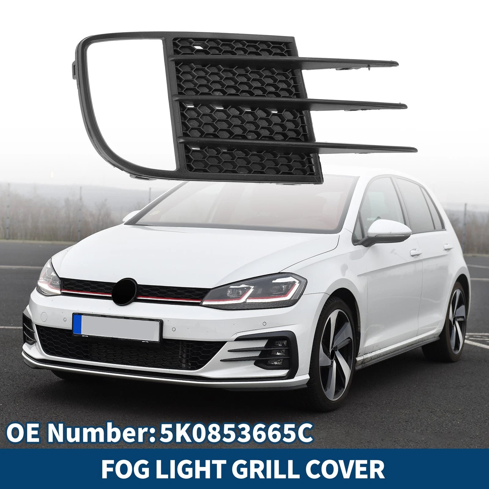1pc Fog Light Grill for Volkswagen GTI (2010–2014) No.5K0853665C