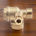 3-Port Brass Male Threaded Check Valve Connector for Air Compressor