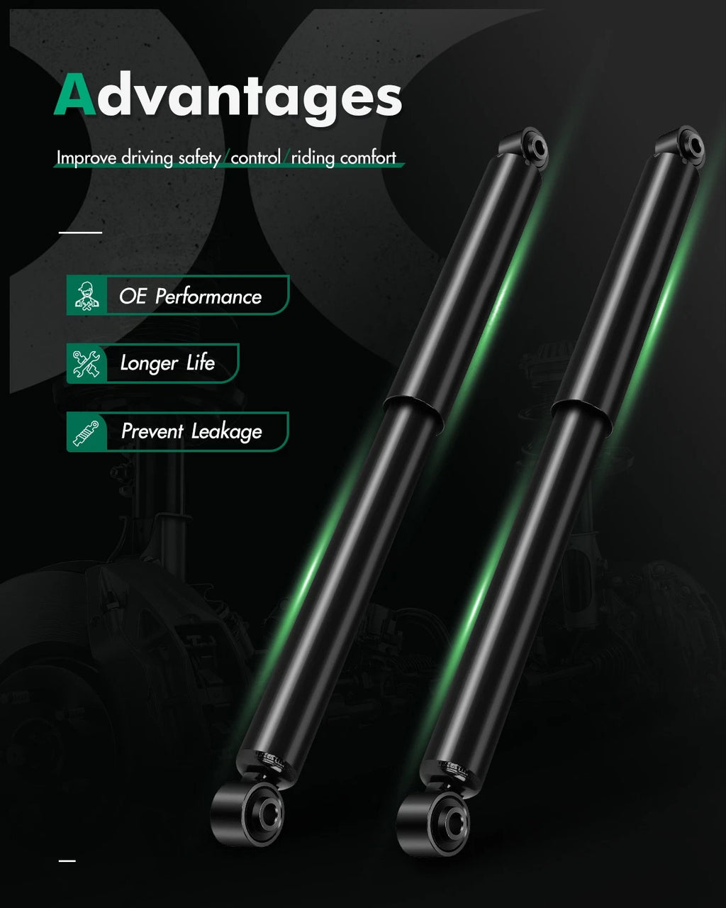 Set of 2 Rear Shocks for Ford F-150 & Lincoln Mark LT 4WD (2004–2013)