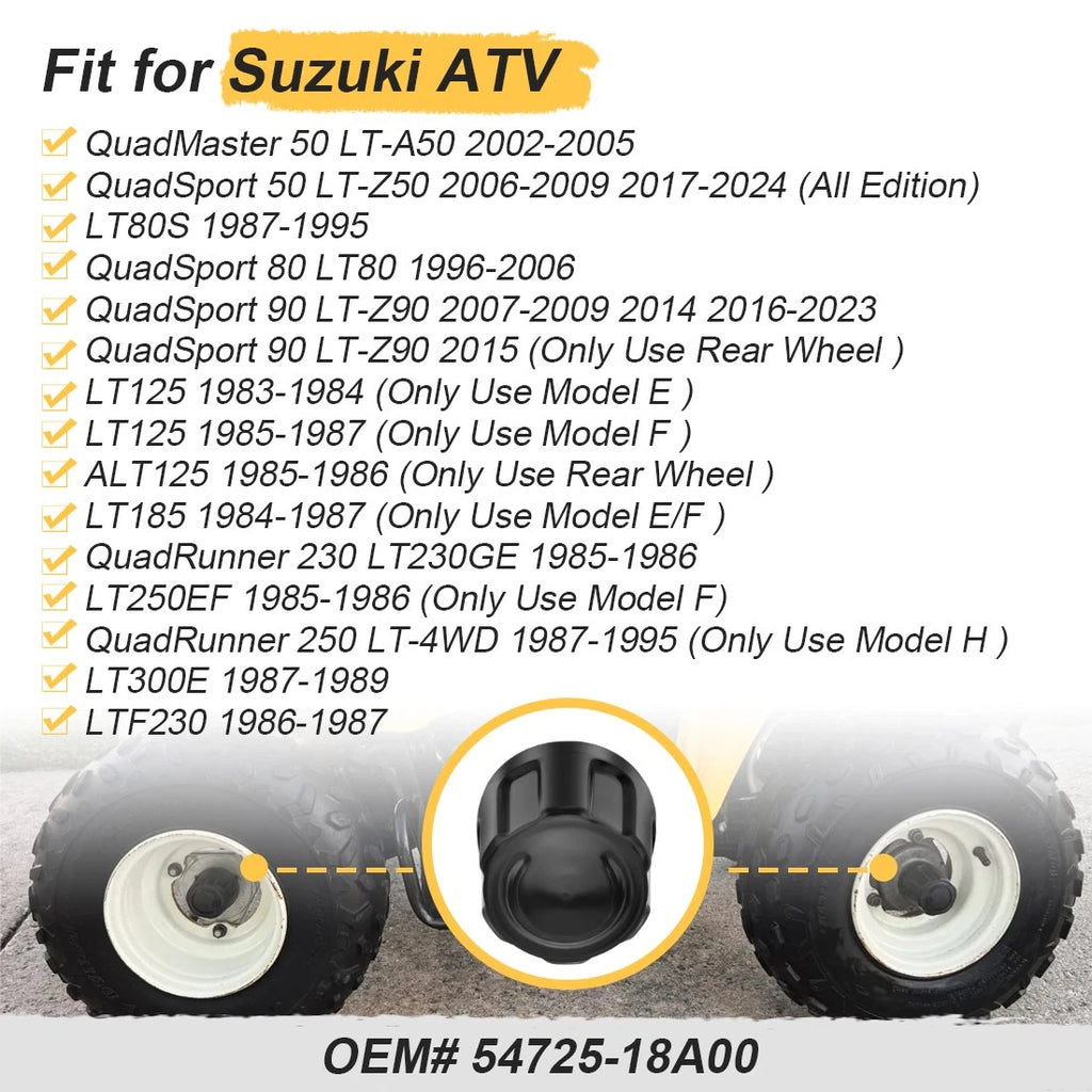Set of 4 Center Hub Wheel Caps for Suzuki Quadsport Z90 LTZ90 LTZ90Z (2007–2023)