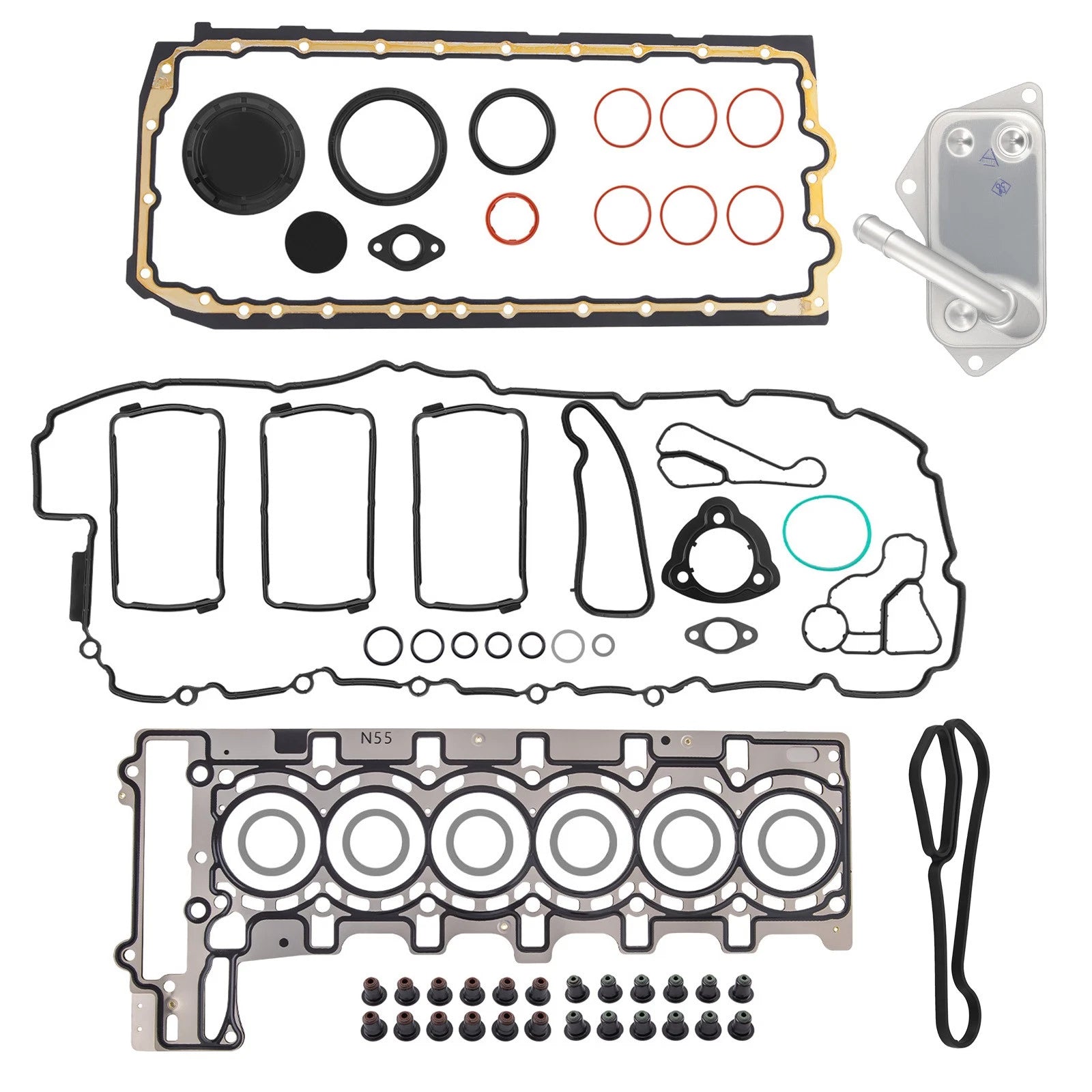 Engine Gasket Kit w/ Oil Cooler for BMW 535i F10 N55 (2010–2016)