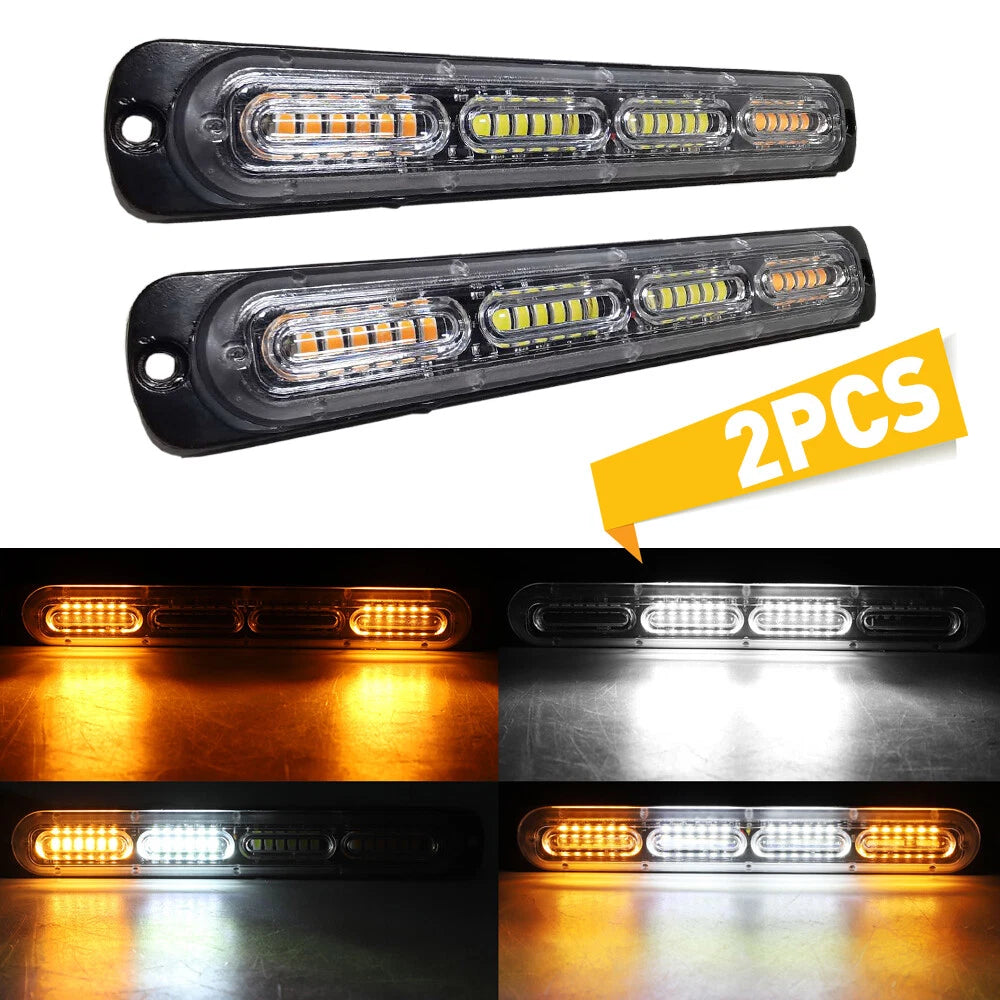 24LED Strobe Light Bar for Car Truck (Amber/White)