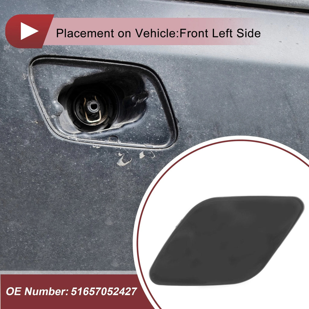 Front Left Bumper Trim Nozzle Cover for BMW X6 (2008–2014) No. 51657052427 Black