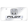 Dual Chrome Plain on Chrome License Plate - Officially Licensed for Honda Pilot
