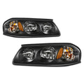 Pair of Black Housing Amber Corner Signal Headlights for Chevy Impala (2000–2005)