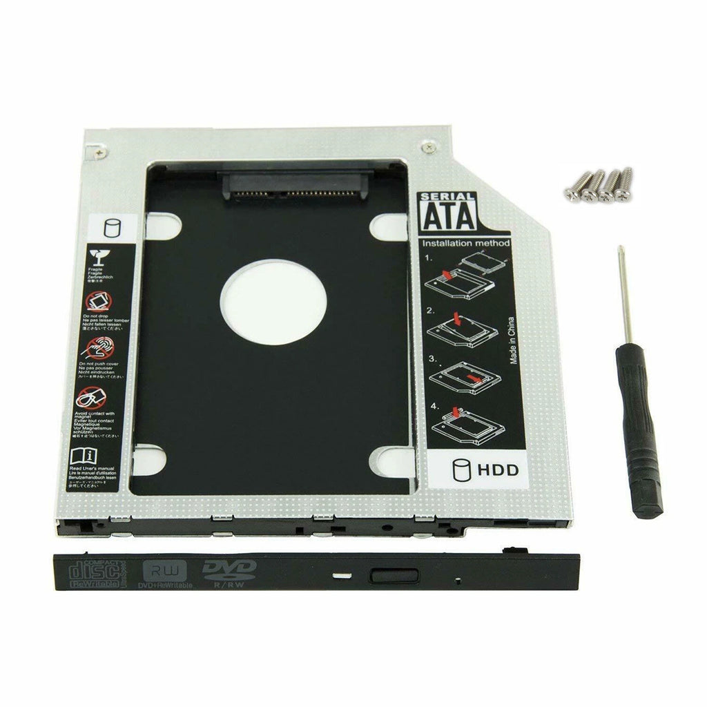 9.5mm Universal SATA 2nd HDD SSD Hard Drive Caddy for CD/DVD-ROM Optical Bay