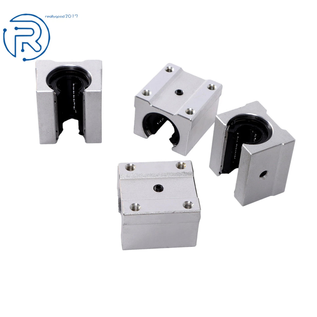 Set of 2 Linear Rails with 4 Bearing Blocks & 4 Fixing Rings