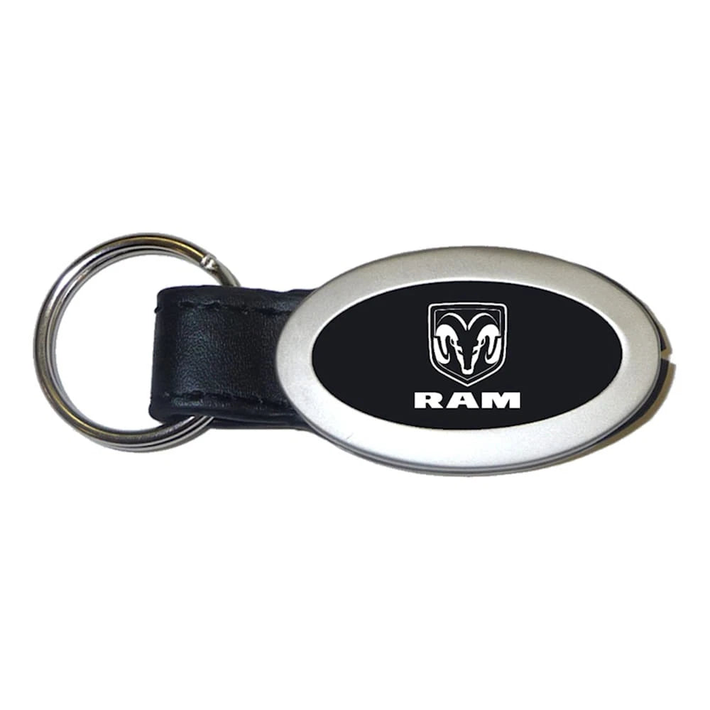 Black Oval Leather Keychain - Officially Licensed for Dodge RAM