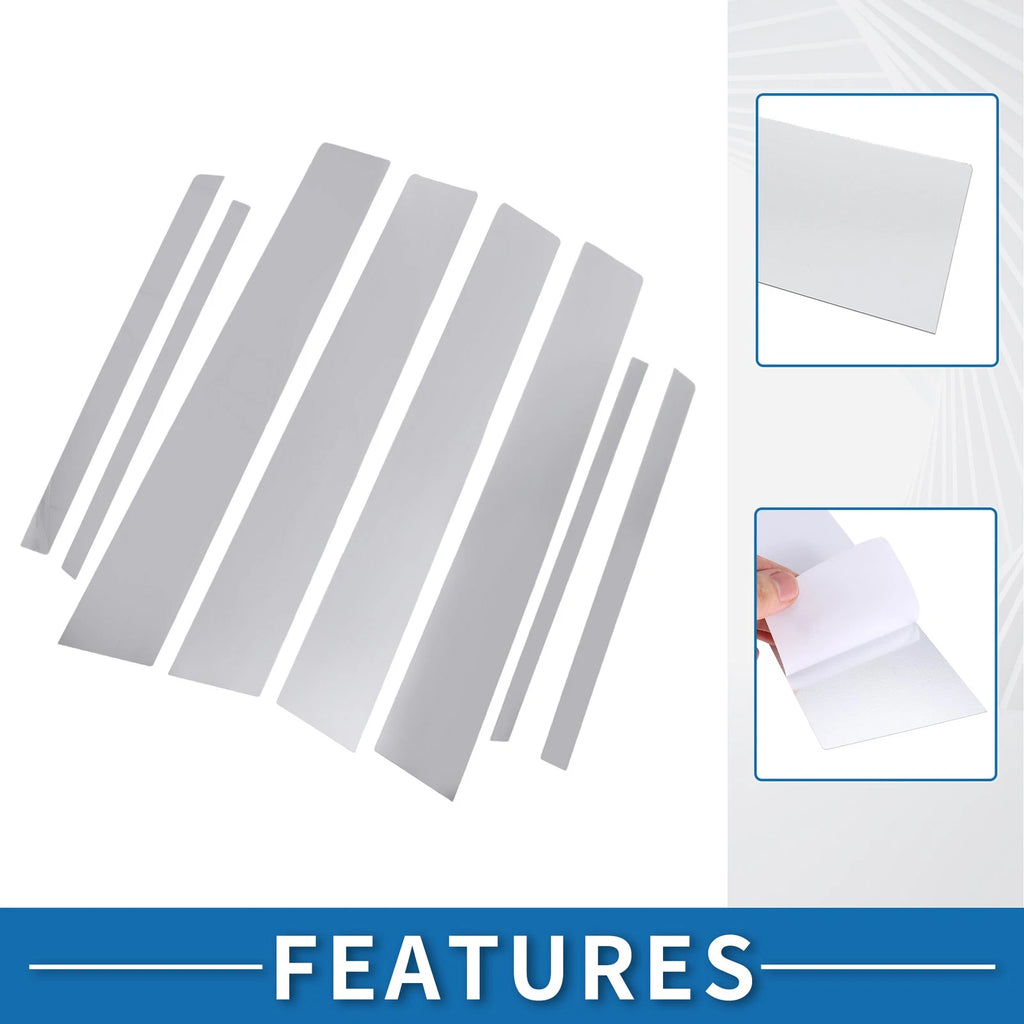 Set of 8 Car Pillar Window Trim Covers for Toyota RAV4 (2013–2018) Chrome