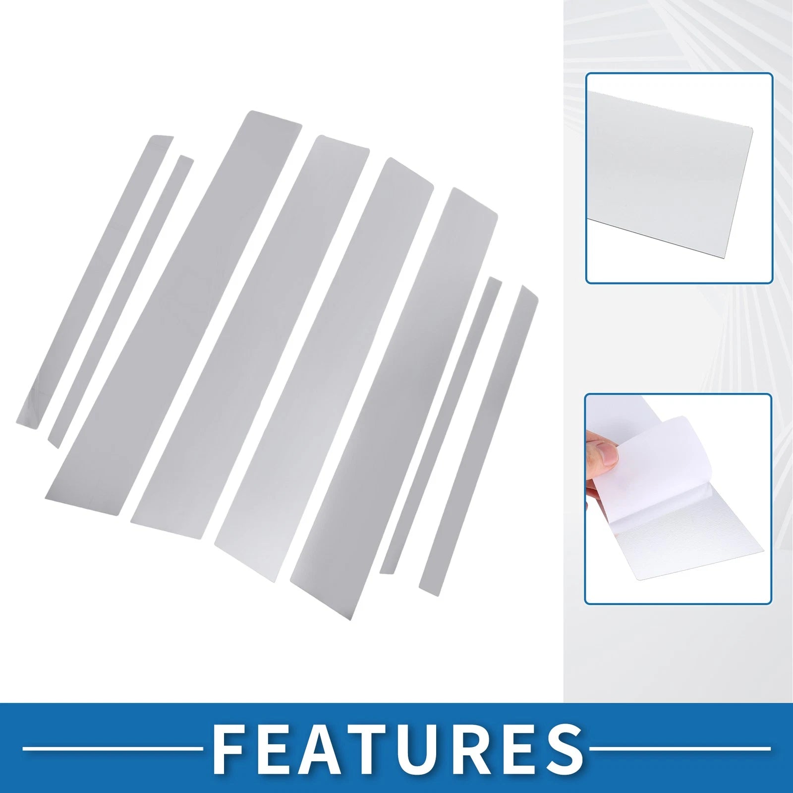 Set of 8 Car Pillar Window Trim Covers for Toyota RAV4 (2013–2018) Chrome