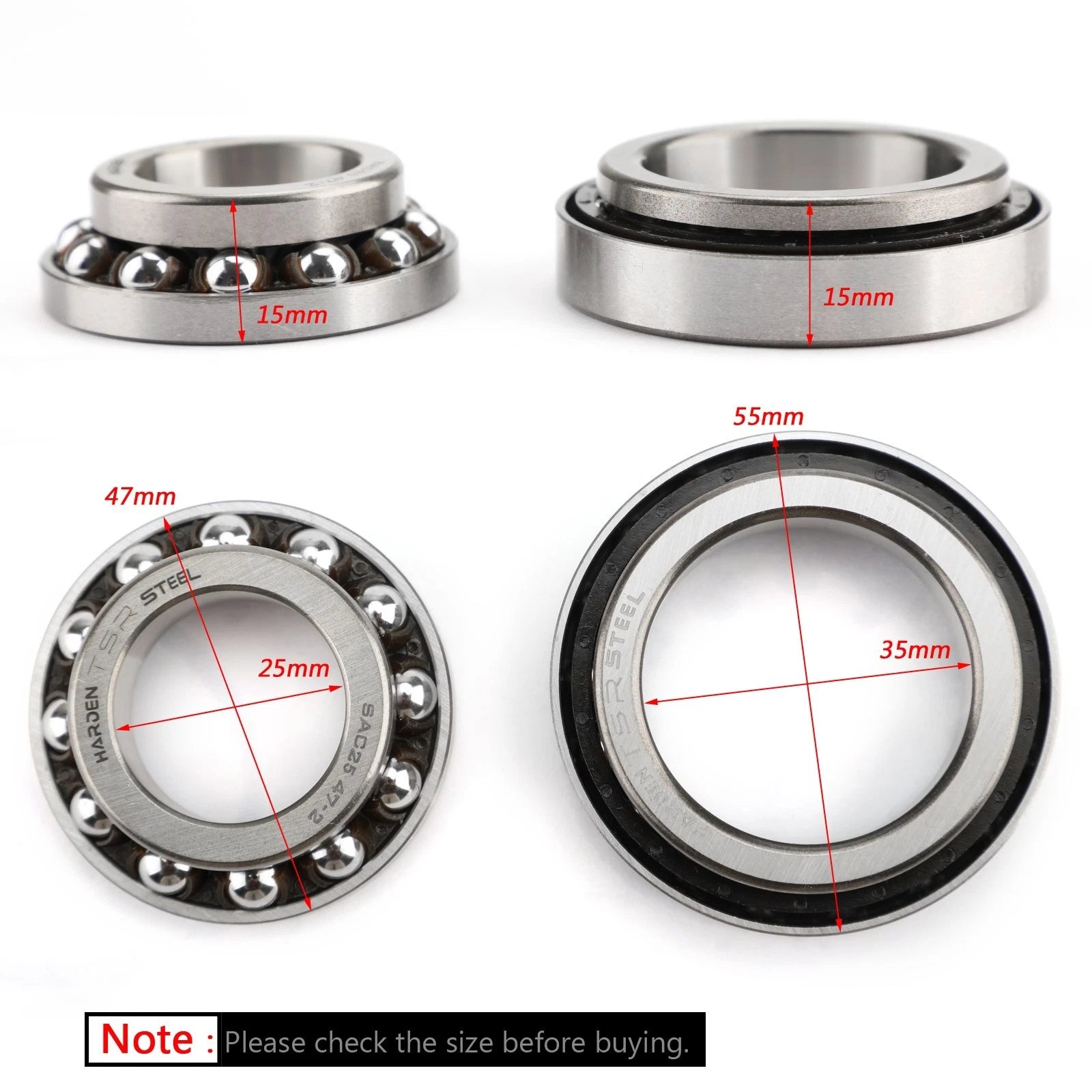 Steering Stem Bearing Seal Kit for Kawasaki ZX1200 Ninja ZX-6R ZX-9R (2005)