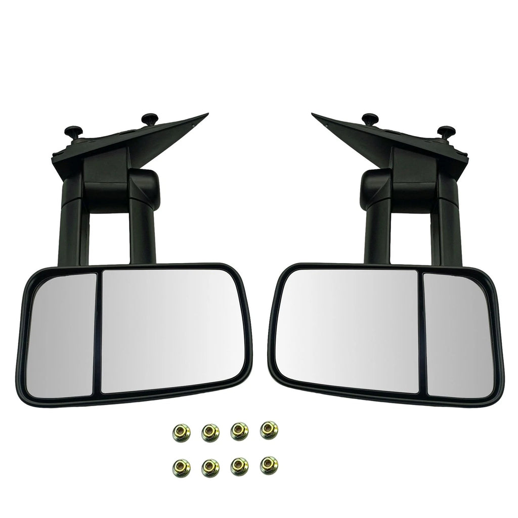 Pair Manual Towing Mirrors for Chevrolet Silverado Sierra 1500 2500 3500HD (2014–2023)