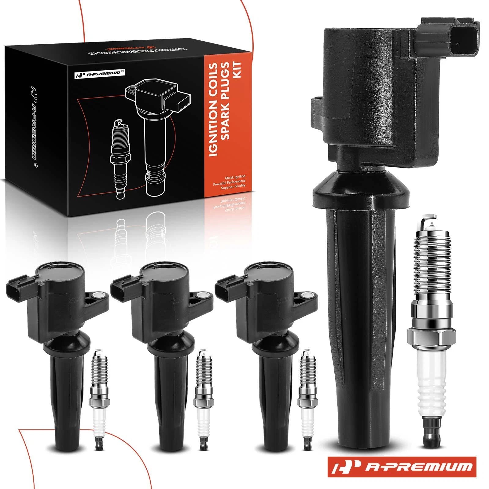 Set of 4 Ignition Coils & Spark Plugs for Ford Escape 