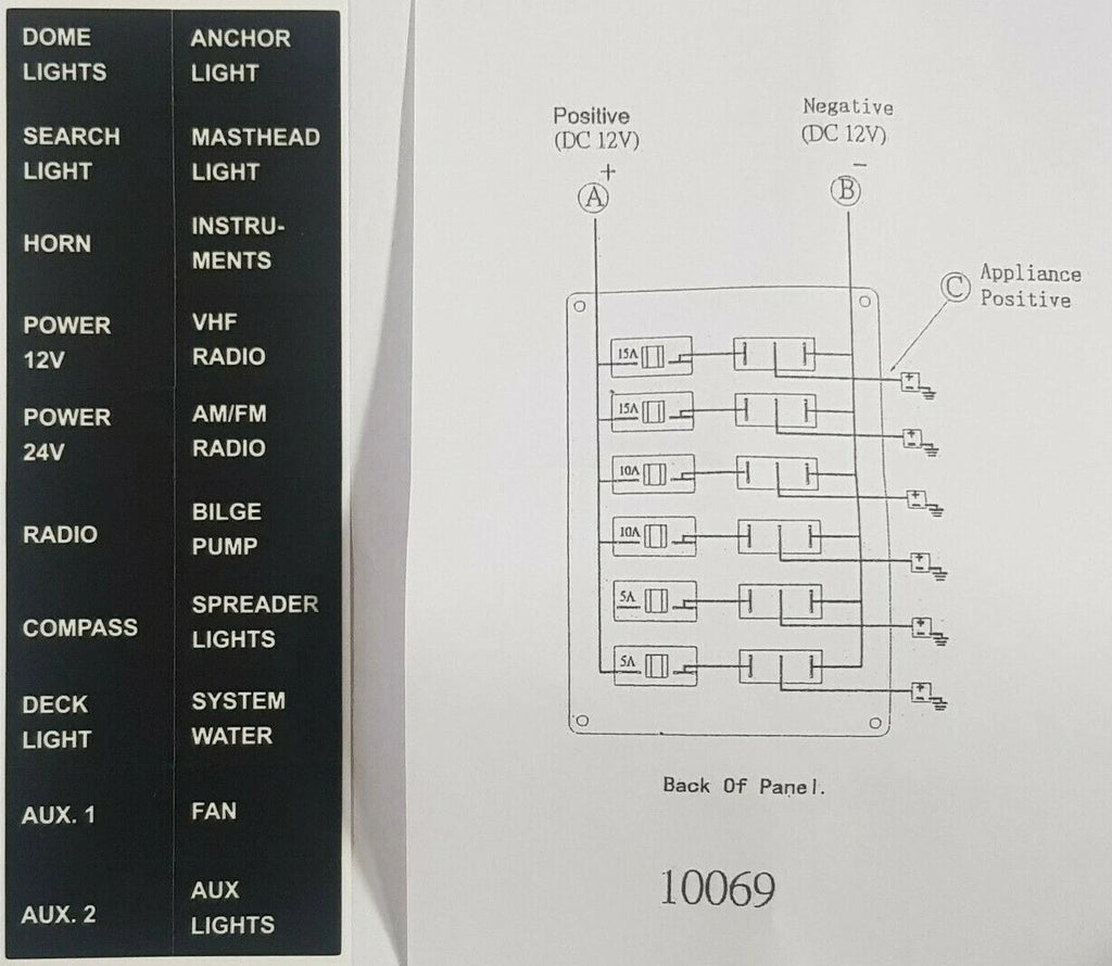 6 Switch Circuit Breaker Panel for Universal Applications (12V)