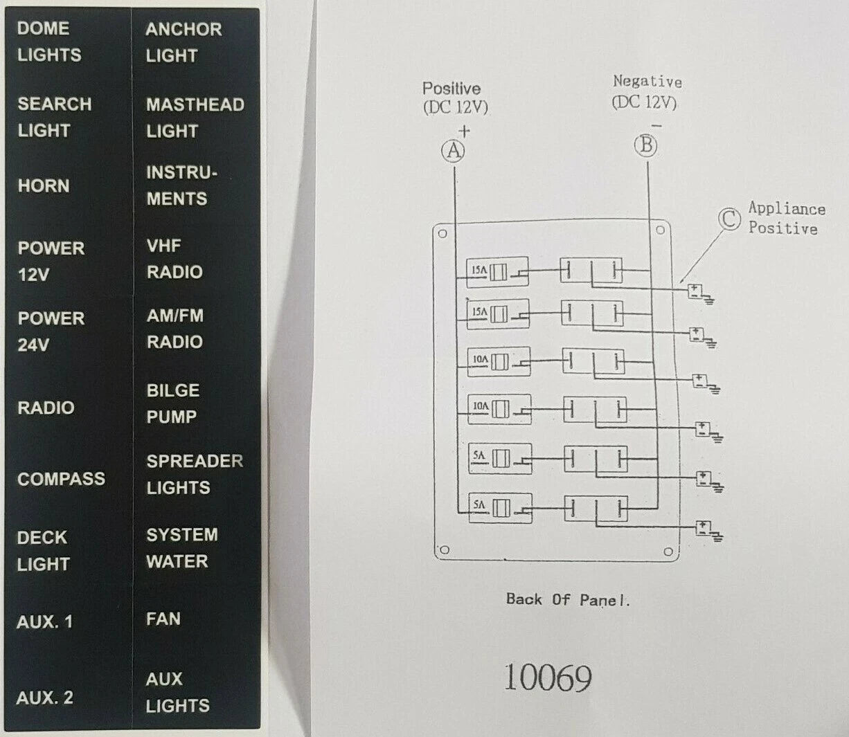 6 Switch Circuit Breaker Panel for Universal Applications (12V)