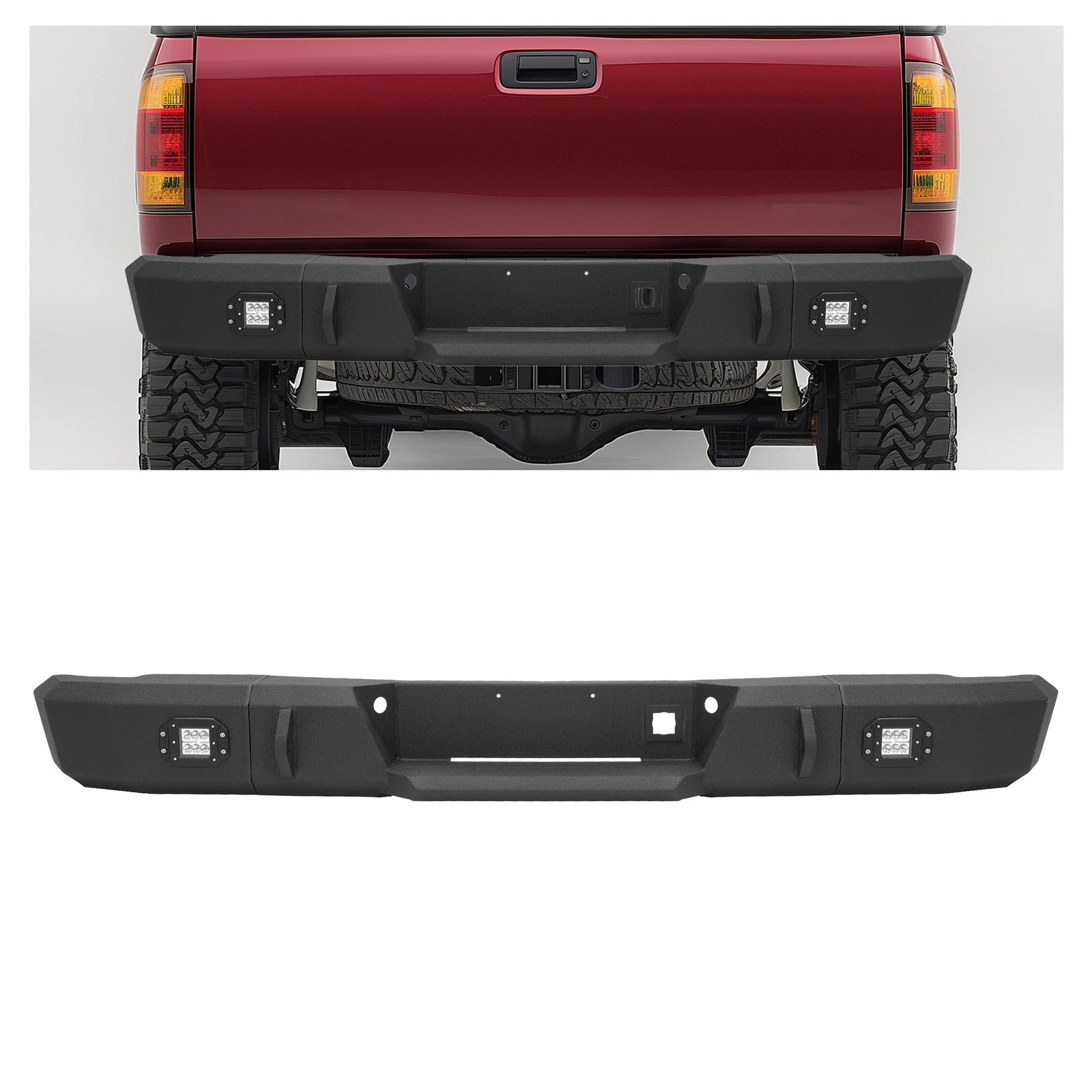 Rear Step Bumper w/LED Lights for Chevy Silverado 2500 HD & Classic (1999–2007)
