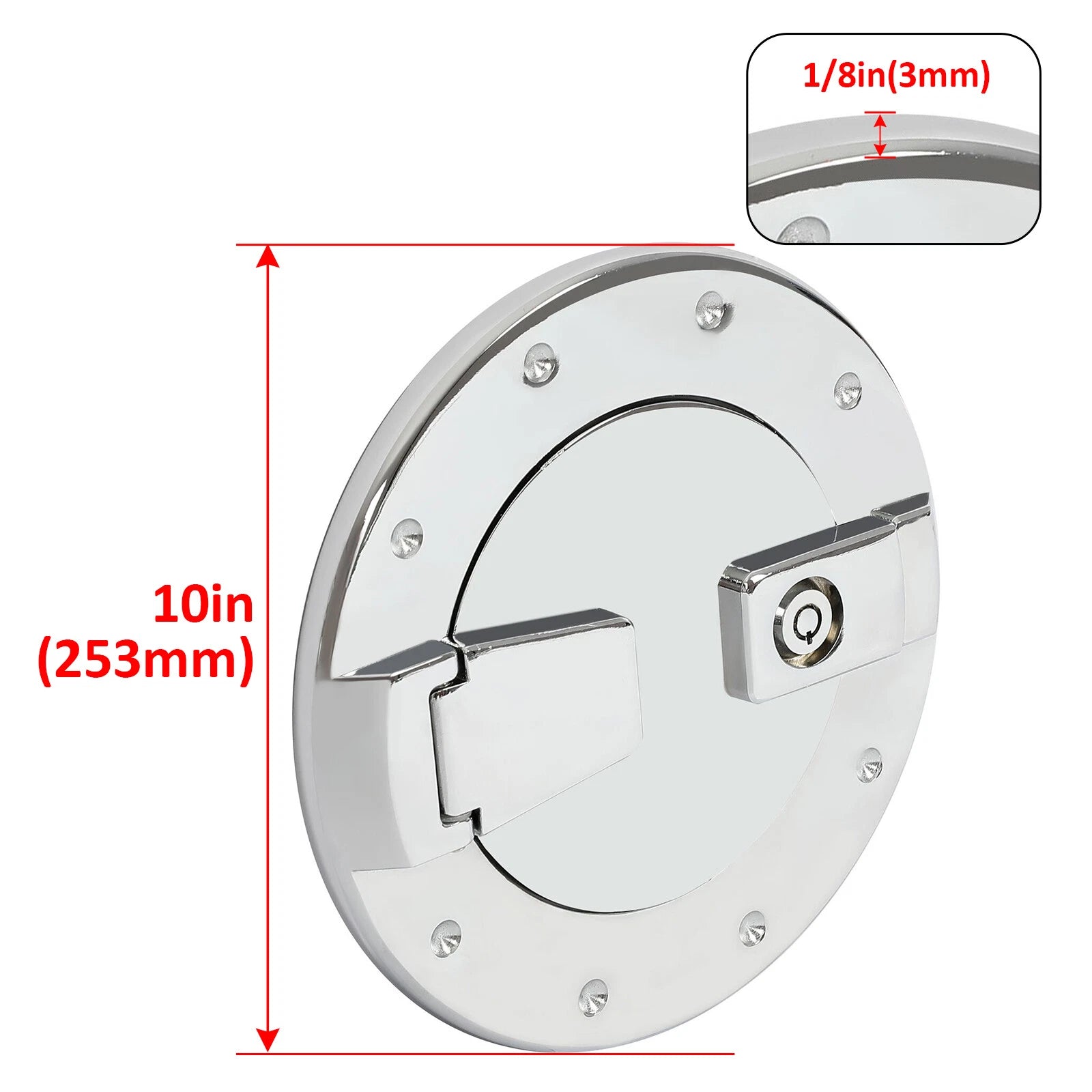 Locking Fuel Door Gas Tank Cap Cover for Hummer H2 (2003–2009) ALUMINUM