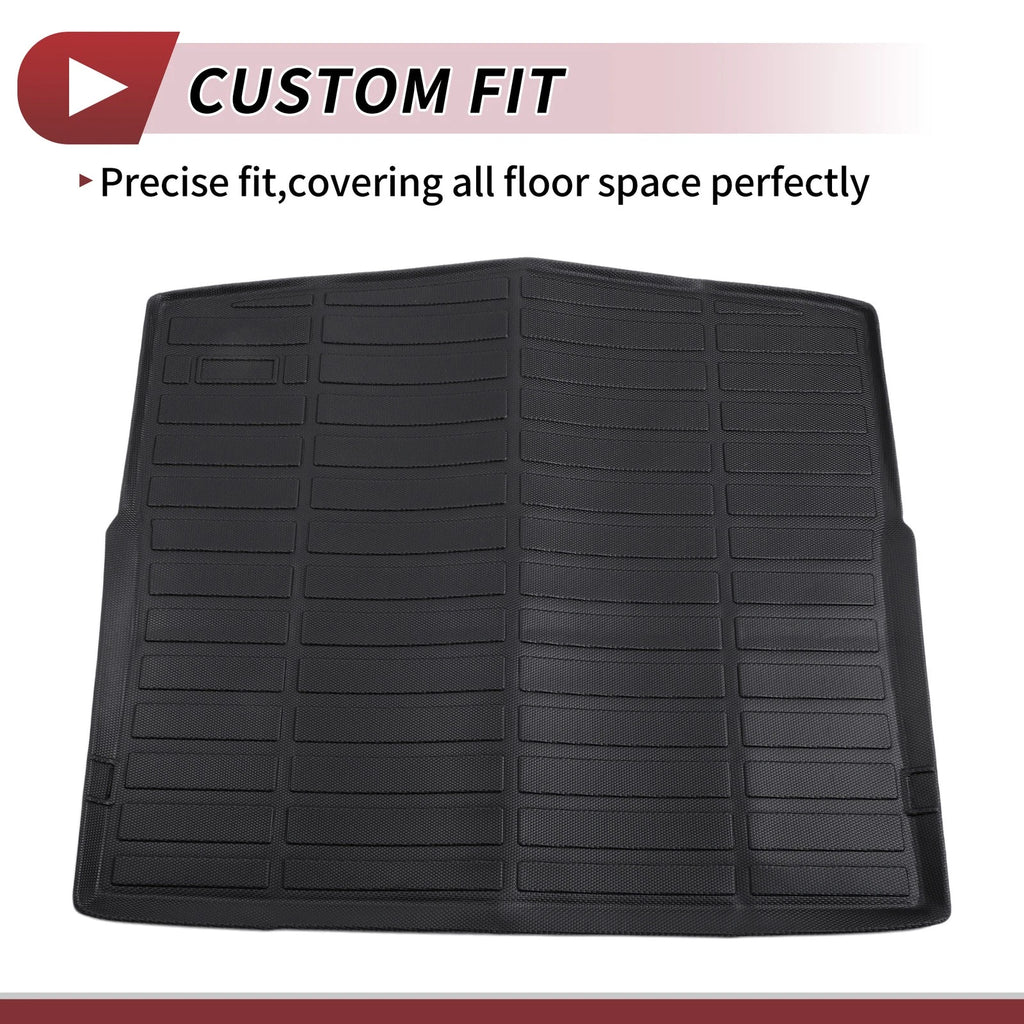 Cargo Liner Rear Trunk Mat for BMW X1 F48 (2016–2022) Long Grid Pattern Black TPE