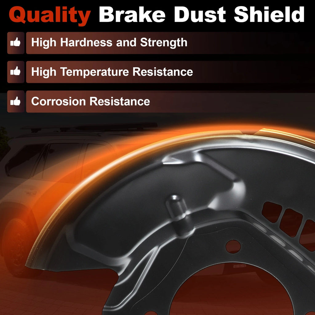 Set of 2 Front Left & Right Brake Dust Shields for Toyota Sequoia (2008)