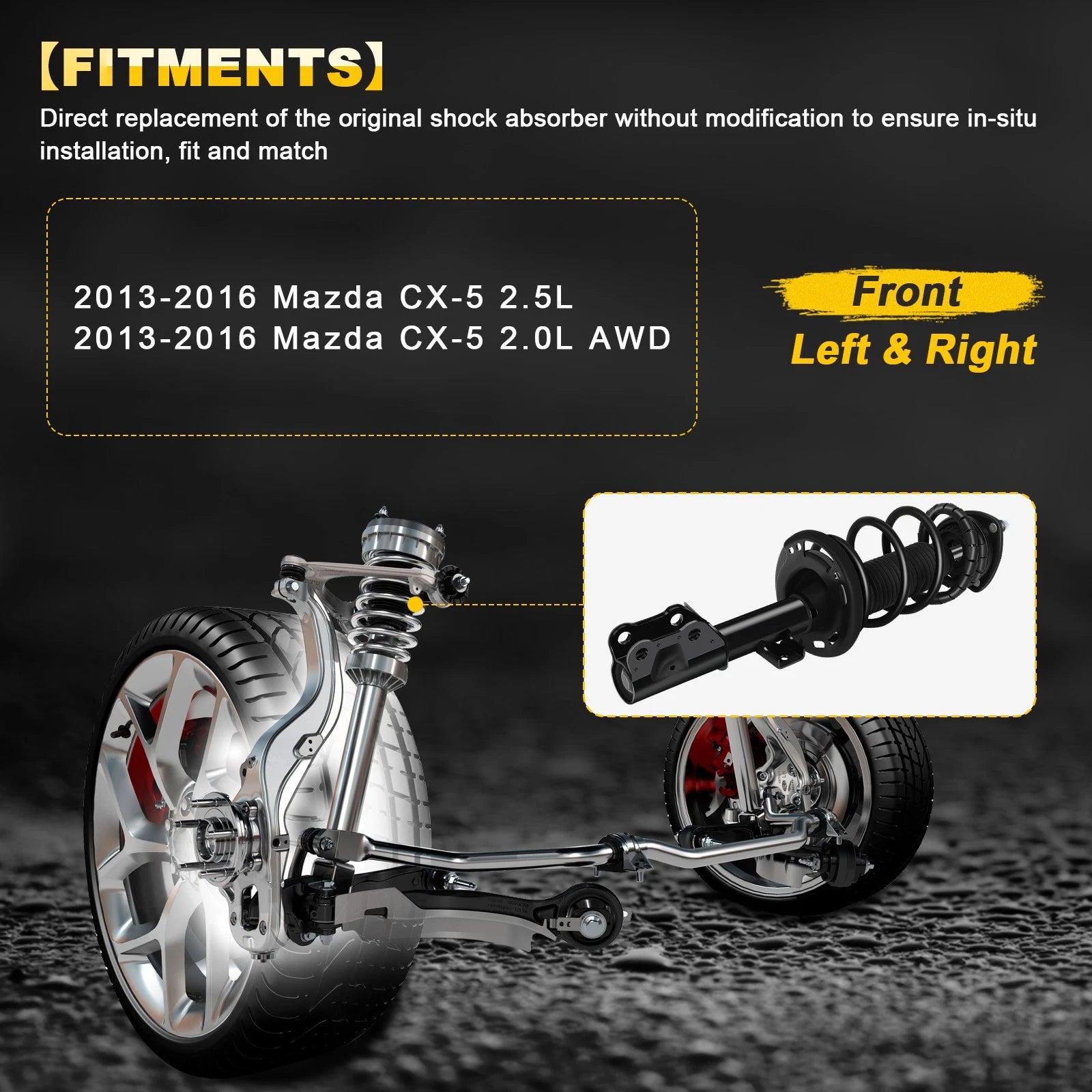 Set of 2 Front Complete Struts for Mazda CX-5 (2013–2016)
