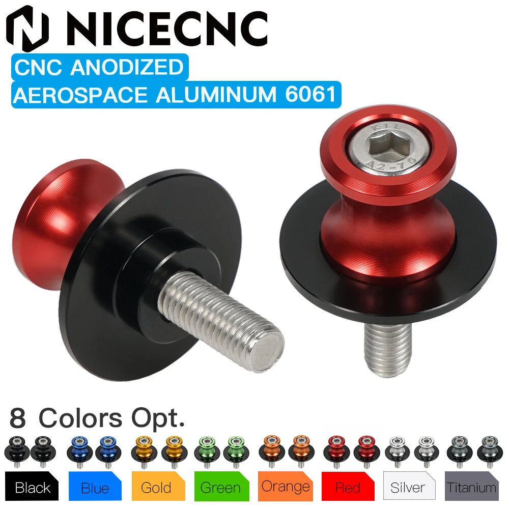 CNC Aluminum 8mm Swingarm Sliders Spools for Honda CBR600RR CBR1000RR (2004–2015)