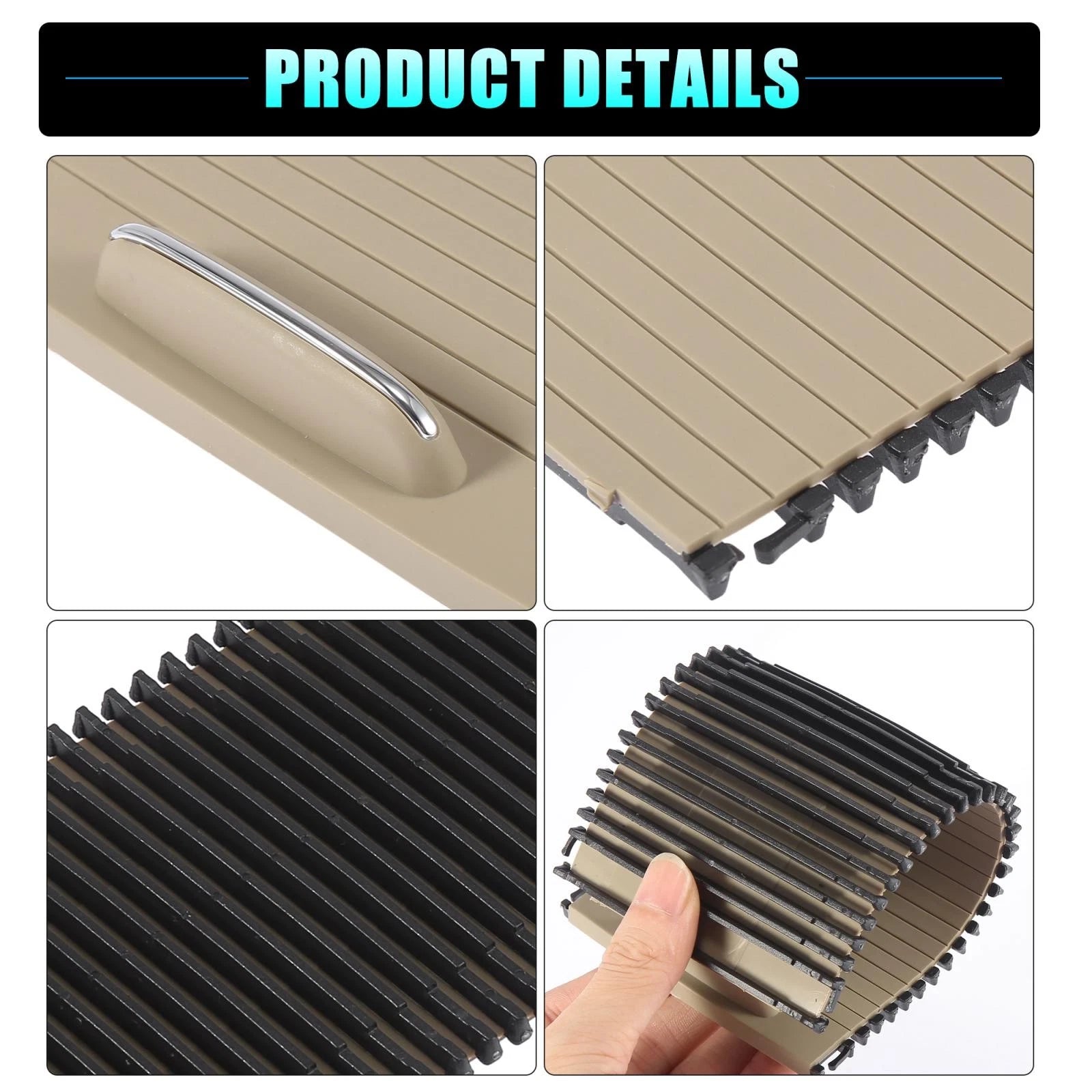 Center Console Roller Blind Cover Beige for Mercedes Benz C Class (2007–2015)