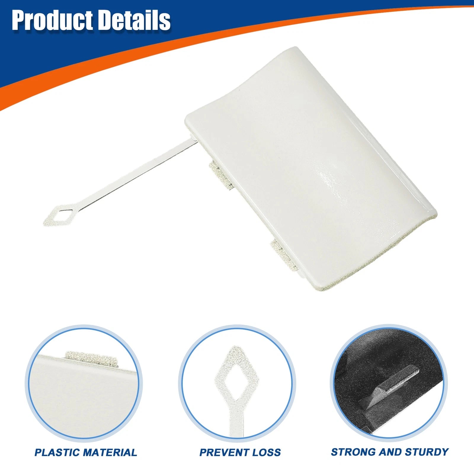Rear Car Bumper Tow Hook Cover for Mercedes-Benz C-Class (2015–2021) No.A2048850226 White