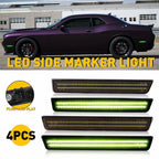 4X LED Side Marker Lights Kit Green for Dodge Challenger (2015–2022)