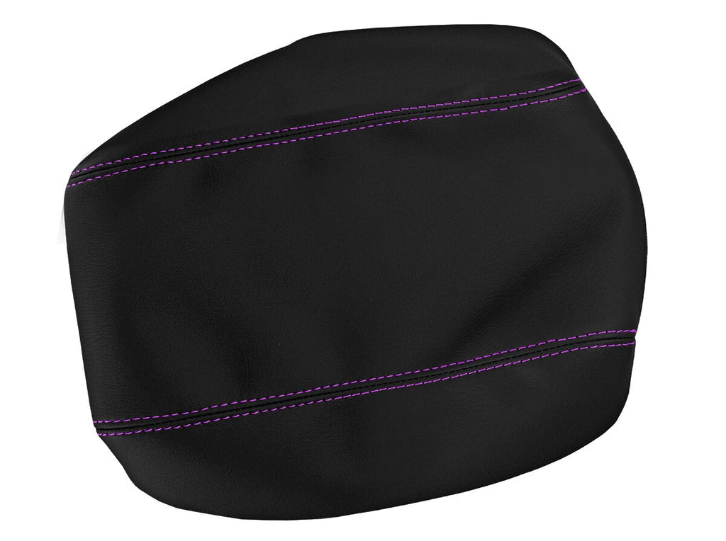 Leather Console Lid Bucket Seat Cover for Ford F250 (1999–2010) Purple Stitch