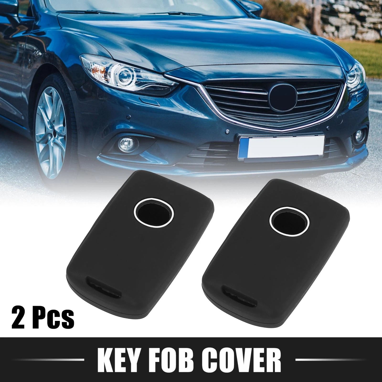 2pcs Silicone Key Cover Holder for Mazda 3 CX-30 CX-5 CX-9 (2019–2023)