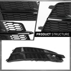 Front Fog Light Cover for Audi S6 A6 S-Line (2016–2018) Honeycomb Black