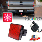 15-LED Brake Light Trailer Hitch Cover for Towing & Hauling (Fits 2")