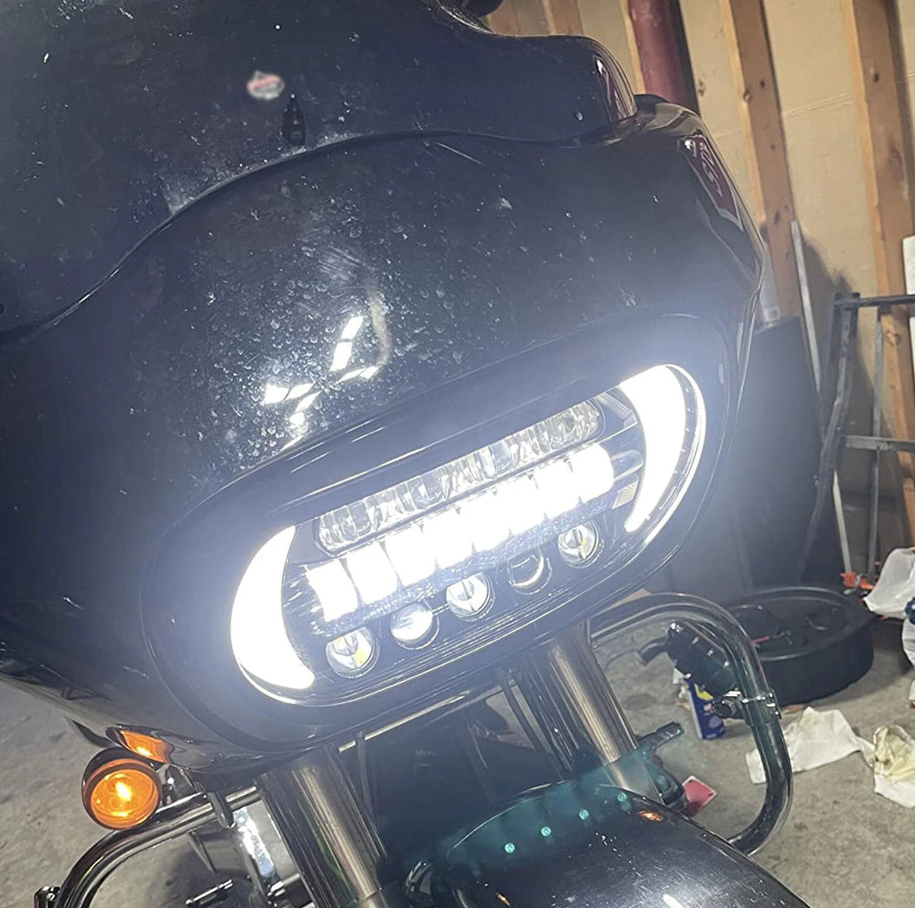 LED Front Lamp for Motorcycle (High Low Beam, Turn Signal, White DRL)
