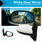 Right Side White Door Mirror for Mazda 2 DE (2007–2014)