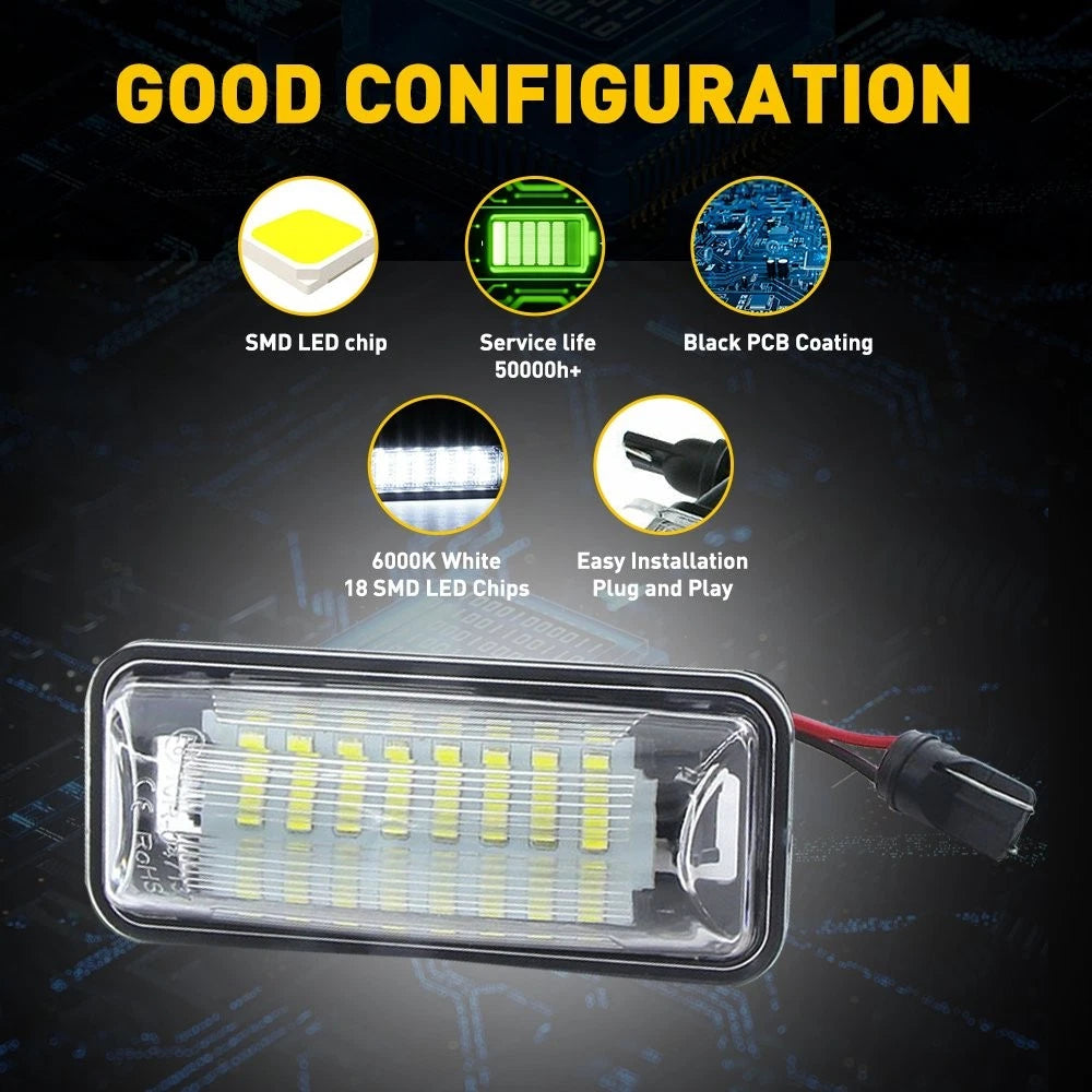 2Pcs LED License Plate Light for Subaru Forester Impreza WRX STI BRZ (YYYY–YYYY)