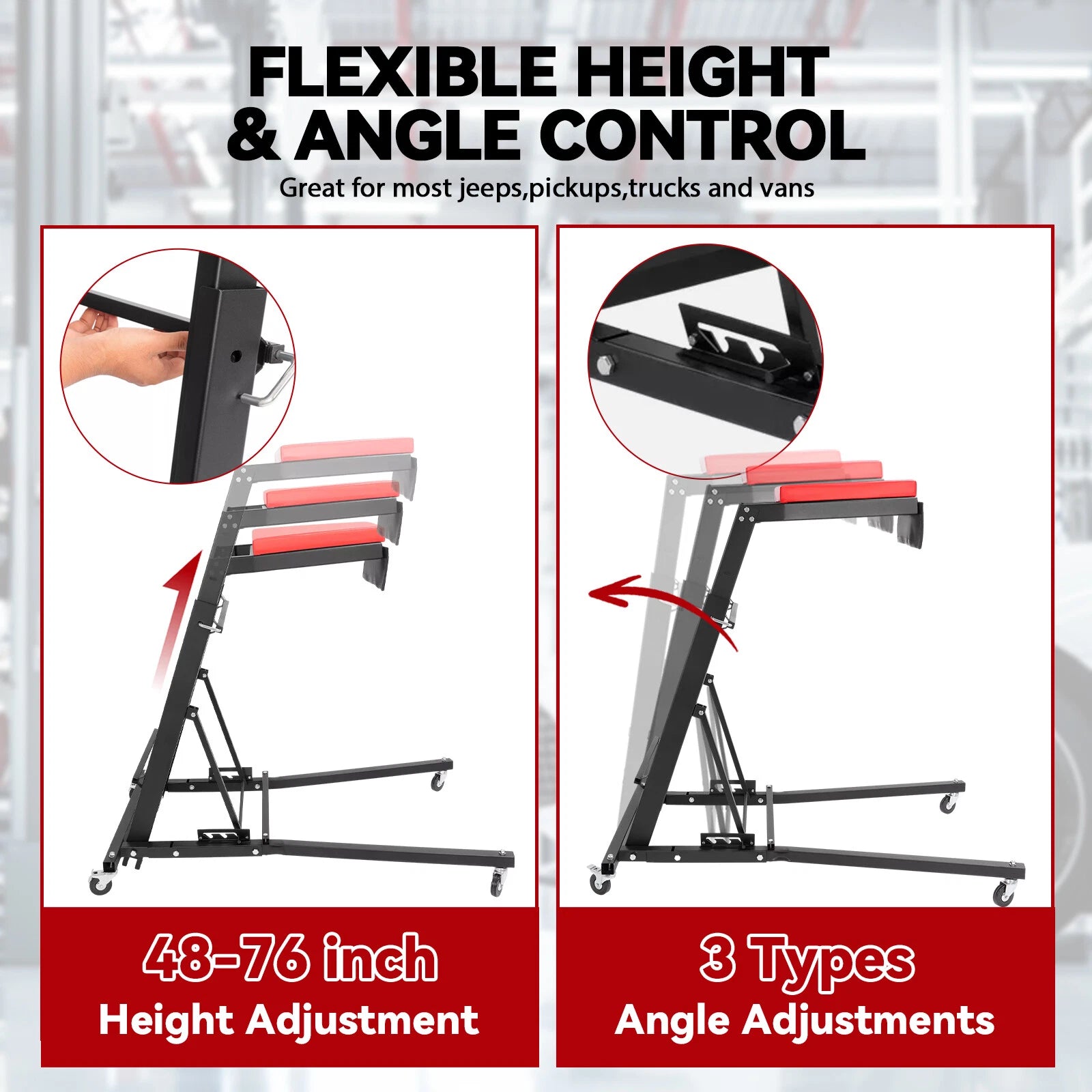 Foldable Automotive Topside Creeper for Adjustable Height (400 lbs)