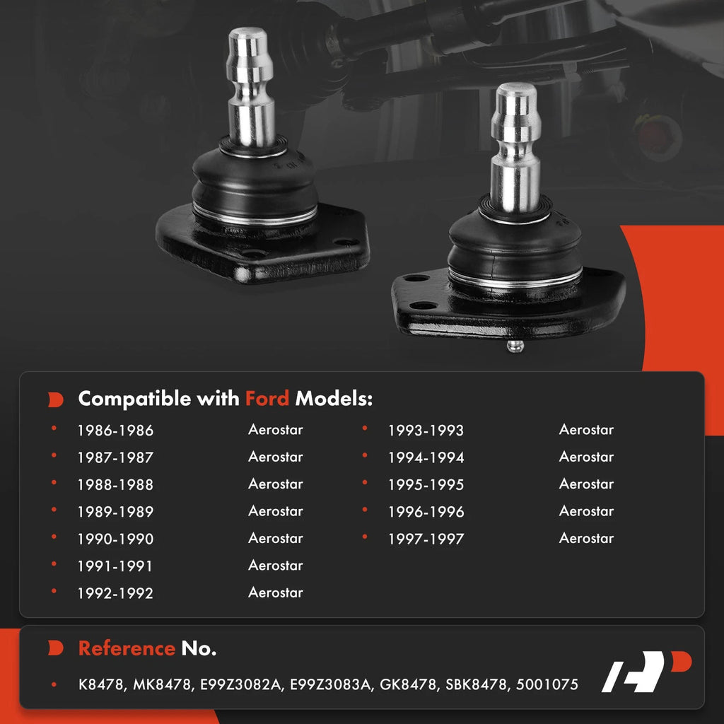 2X Front Upper Side Suspension Ball Joint for Ford Aerostar (1986-1997)