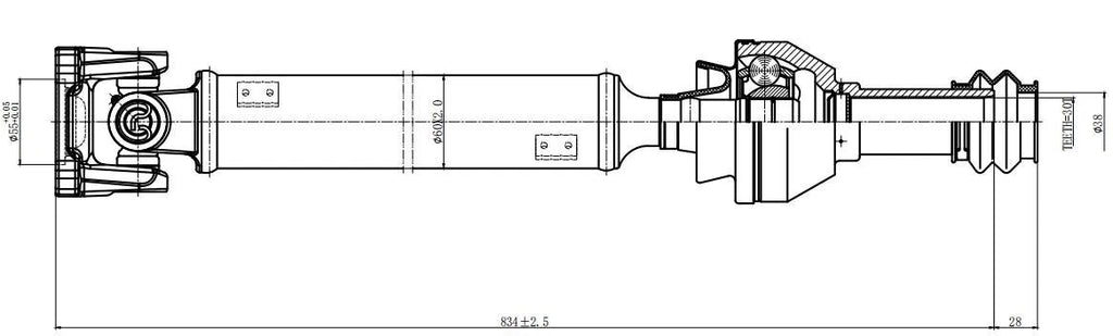 Drive Shaft for Dodge Ram 1500 SLT Crew Cab (2002–2004)