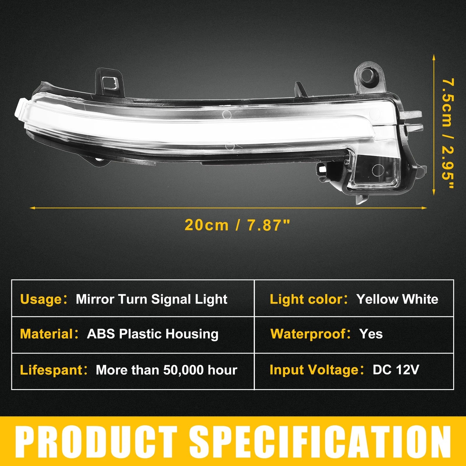 Set of 2 Mirror Turn Signal Lights for BMW (2011–2017) 63137280771